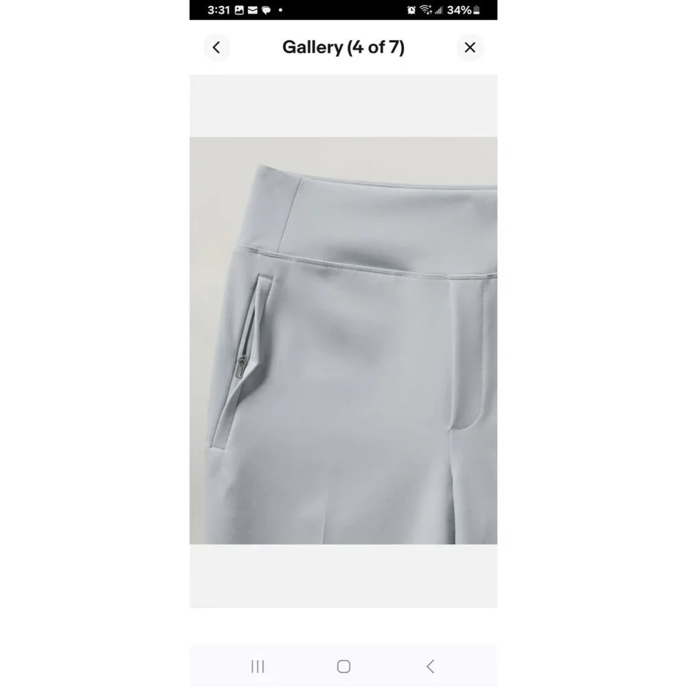 Athleta Endless Pant Size 10 Snowfall Blue Stretch High Rise Commute Pockets - Picture 7 of 11